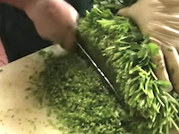大量の野菜をギュッとまとめてザクザクする料理人のビデオが気持ちいい。