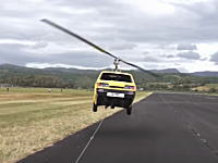 飛べたｗｗｗ三輪自動車の屋根に回転翼を付けて空を飛びたかったイギリス人の挑戦動画。