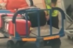 イビザの空港で飛行機に積み込む荷物から乗客の貴重品を盗む空港職員が撮影される。