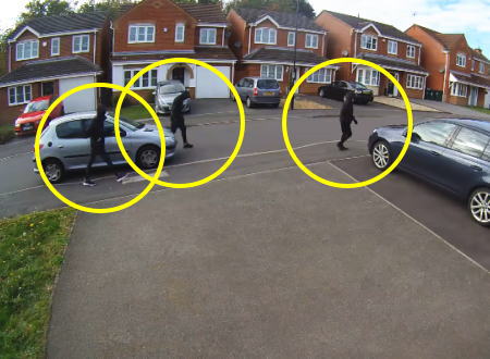 自分の車を犠牲にして窃盗団に狙われた隣人のVWゴルフを守ろうとした男前の映像。