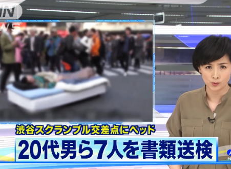 渋谷スクランブル交差点で迷惑行為。某有名ユーチューバーの男ら7人を書類送検。