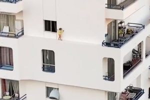 こえええ。4階の窓から外へ出て命がけの大冒険をしている小さな女の子が撮影される。