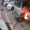 充電中の電気自動車が突如発火し炎上　こういうの見るとやっぱり怖くなる・・・