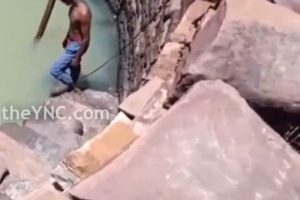 【衝撃】インドにて、井戸で泳いでいた男性が感電しそのまま井戸の底へと沈んでいく・・・