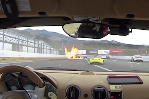【静岡】FSWおもいっきり耐久レースで男性が全身火傷の重症。炎上の瞬間が車載ビデオに映る。