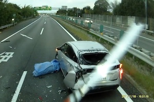 【愛知】落下物が原因で発生した大事故のドライブレコーダー。