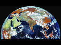 地上40000kmに配置された静止衛星から撮影した地球のタイムラプス映像。