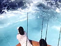 危なすぎw(ﾟoﾟ)w約160kgのクロカジキが船に飛び込んで釣り人をなぎ倒す！
