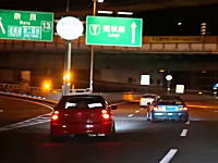 阪神高速1号環状線の4車線を大きく蛇行して走行を妨害する大阪のシビック環状族