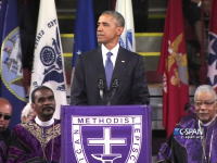 カッコヨスギ。オバマ大統領が葬儀のスピーチで突然アメイジング・グレイスを歌いだす。
