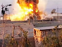 イラクの戦い2015。イラクの治安部隊を自動車爆弾の衝撃波が襲う。バイジーにて。