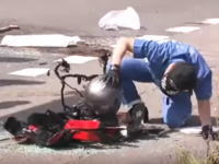 これってやっぱりヘルメットの中身があったのかな。北海道のバイク事故のニュースに衝撃映像が映ったかもしれない。