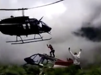 どうしてこうなった？救助にやってきたヘリコプターが墜落してしまう衝撃映像。