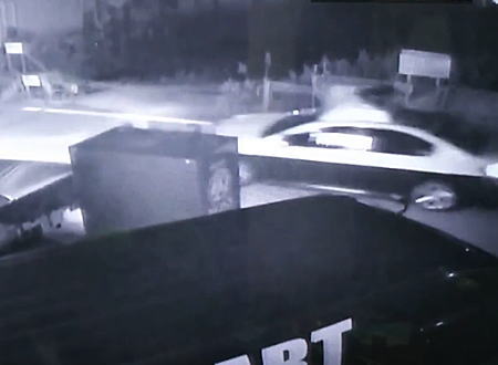 山形県で起きた一時停止無視のパトカーが人身事故を起こす監視カメラ映像。