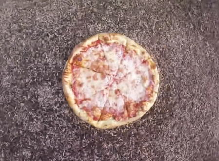 ウジ虫の超食欲。1万引きのウジ虫にピザを一枚を与えてみるというこうなる動画。