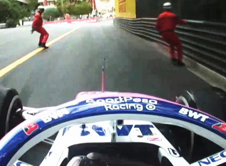 F1モナコGP、テレビでは放送されなかったマーシャルを轢きかけたセルジオ・ペレスの車載映像。