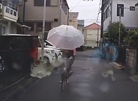 関西のおばちゃん強すぎワロタｗｗｗ傘さし運転の自転車とトラブルになった動画がワロタｗｗｗ