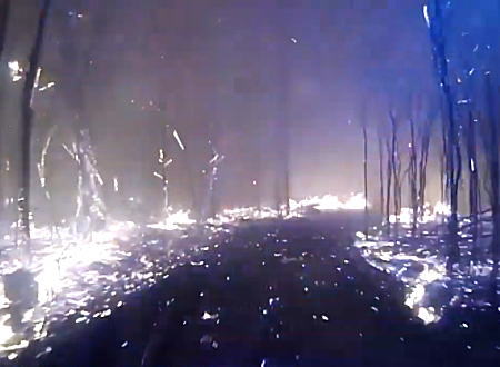 逃げ遅れた居住者を探すために荒れ狂う山火事の真っただ中に突入する消防車の車載映像がすごい。