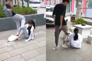 男複数人で一人の少女をボコる中国のいじめ動画。あまりにも酷い。