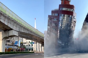 【動画】 傾くビル、崩れる山に揺れる高架道路。台湾の地震がヤバすぎる(@_@;)