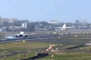 【動画】ムンバイ空港で2機のエアバスA320の離陸と着陸が被ってしまうアクシデント。
