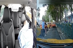 【動画】車内で仮眠中のタクシードライバーが急加速事故を起こしてしまう。