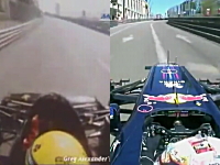 F1マシン25年の進化。1986年式ロータスと2011年式レッドブルの車載映像。