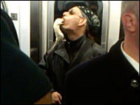 ニューヨークの地下鉄で予想外の乗客を発見。生きたネズミをパクっと・・・。