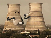 煙突の爆破解体の動画にアニメーションを追加した映像がサミカワシイと人気