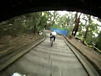 これはクレイジー！自転車で下り階段を駆け下りるレースin石清水八幡宮