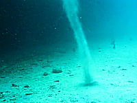 これは珍しい？海底での竜巻を捉えた映像。水中なので渦巻きかしら。