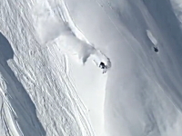 絶壁スキーヤー雪崩に追われても余裕のバックフリップを決める。SSC2013