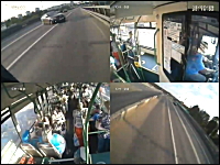 死亡事故。衝撃の正面衝突。路線バスに対向車が猛スピードで突っ込む。